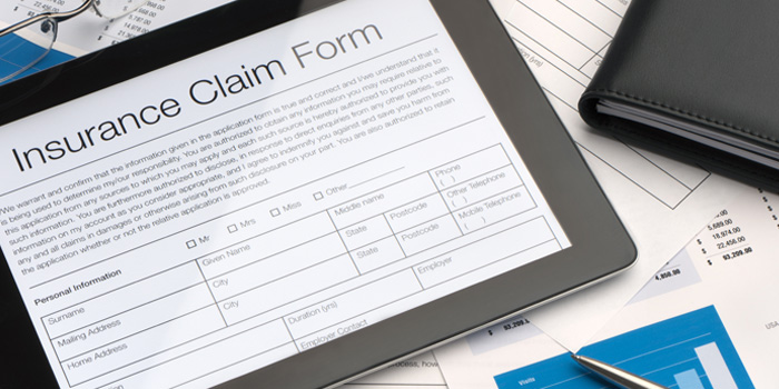 Claims statement display on a tablet